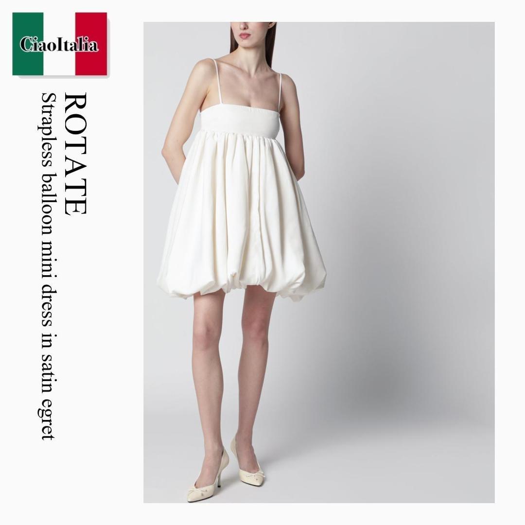 【数量限定・在庫限り・早い者勝ち!】 ロテート / Rotate Strapless Balloon Mini Dress In Satin Egret / 116405857P / 116405857P 857 857 / 116405857P857857 / ワンピース|Ciao Italia