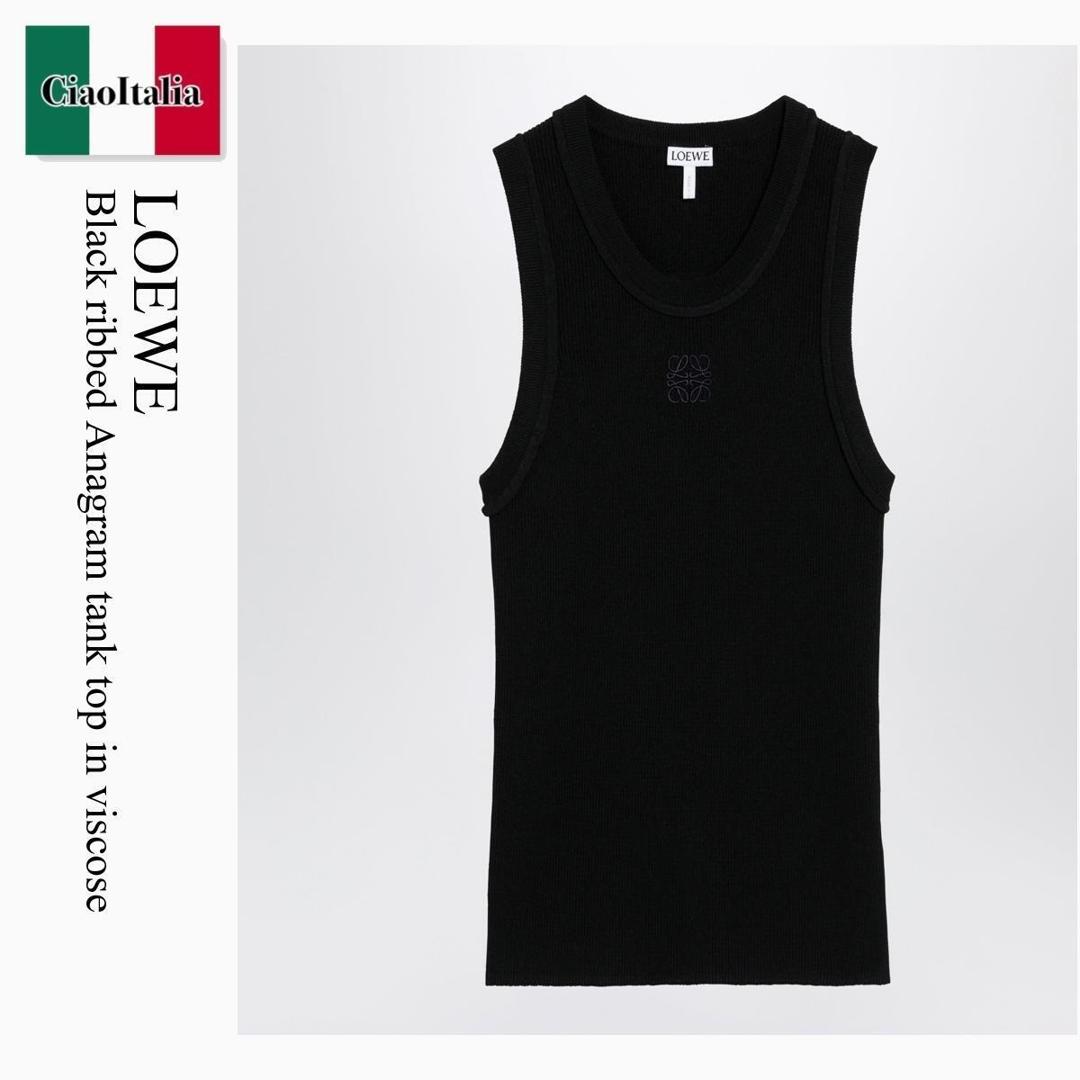 【数量限定・在庫限り・早い者勝ち！】 ロエベ / Loewe Black Ribbed Anagram Tank Top In Viscose / S359Y55K51 / S359Y55K51 1100 / S359Y55K511100 / タンクトップ｜Ciao Italia 63,987円