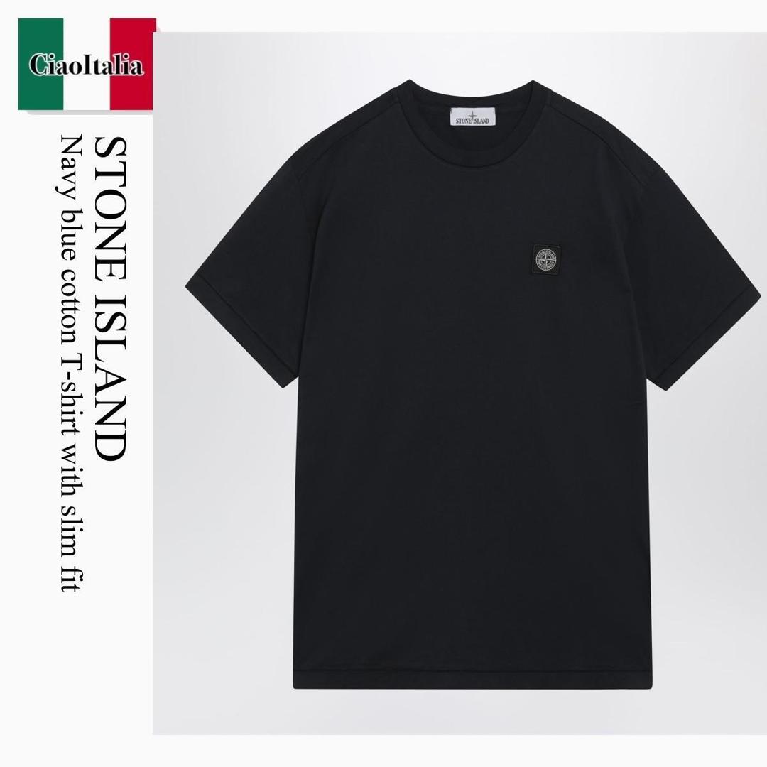 【数量限定・在庫限り・早い者勝ち！】 ストーンアイランド / Stone Island Navy Blue Cotton T-Shirt With Slim Fit / S152100027S0013 / S152100027S0013 0020 / S152100027S00130020 / Tシャツ・カットソー｜Ciao Italia