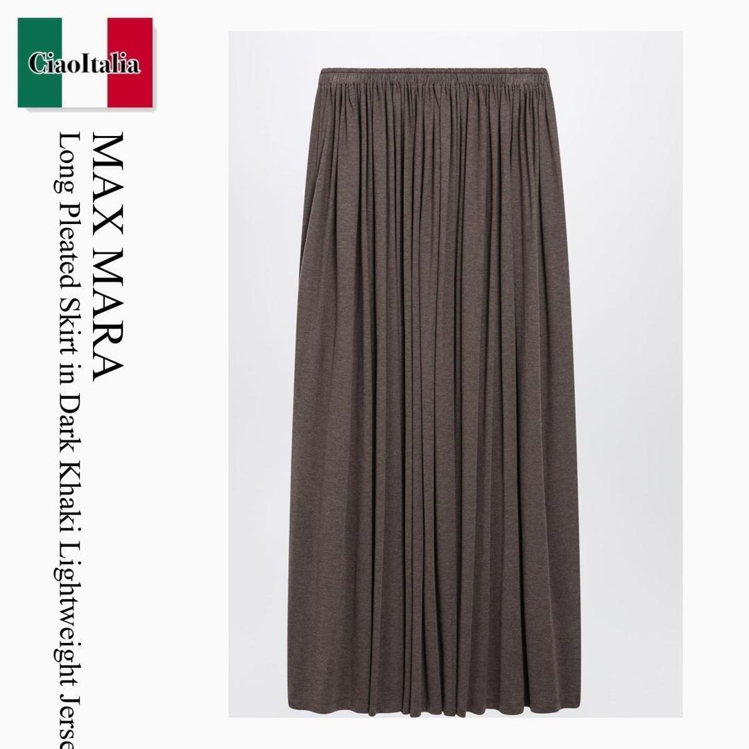【数量限定・在庫限り・早い者勝ち!】 マックスマーラ / Max Mara Long Pleated Skirt In Dark Khaki Lightweight Jersey / MXMLIVREA / MXMLIVREA 004 / MXMLIVREA004 / スカート|Ciao Italia