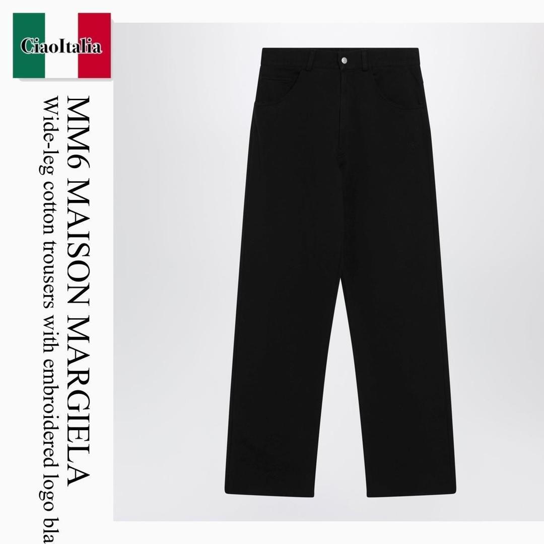 【数量限定・在庫限り・早い者勝ち！】 MM6 / Mm6 Maison Margiela Wide-Leg Cotton Trousers / SH0KA0077M25025 / SH0KA0077M25025 900 / SH0KA0077M25025900 / パンツ・ボトムスその他｜Ciao Italia