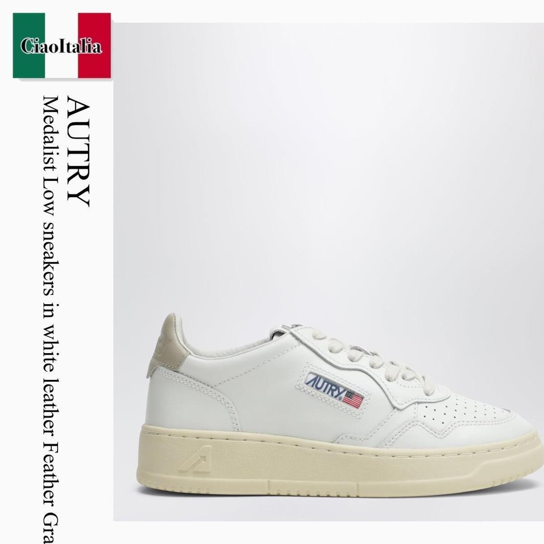 【数量限定・在庫限り・早い者勝ち！】 オートリー / Autry Medalist Low Sneakers In White Leather Feather Gray / AULWLL27 / AULWLL27 LL27 / AULWLL27LL27 / スニーカー｜Ciao Italia 25,865円