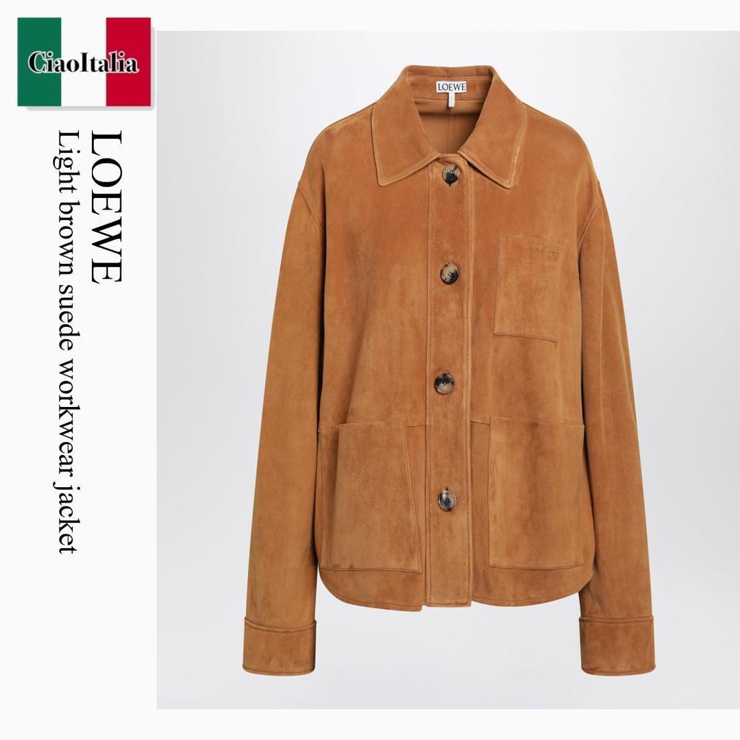 【数量限定・在庫限り・早い者勝ち！】 ロエベ / Loewe Light Brown Suede Workwear Jacket / S359Y34LBQ / S359Y34LBQ 2530 / S359Y34LBQ2530 / レザージャケット・コート｜Ciao Italia