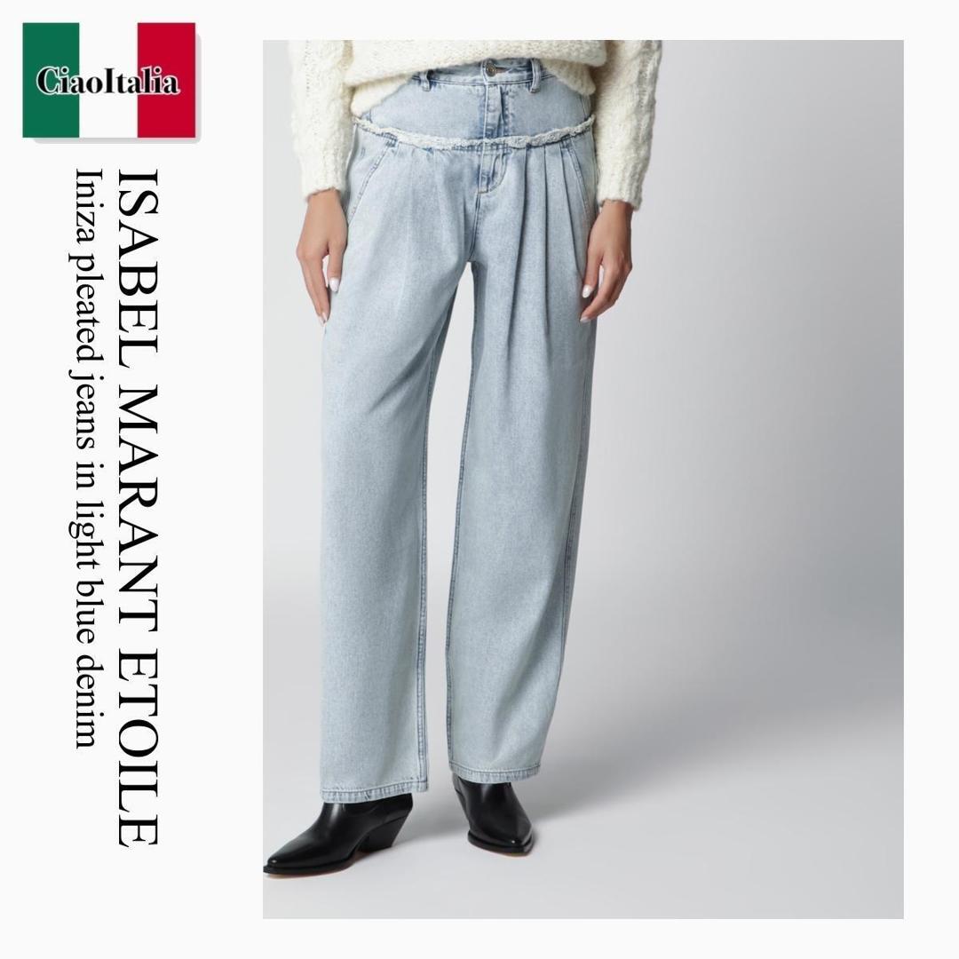 【数量限定・在庫限り・早い者勝ち!】 イザベルマランエトワール / Isabel Marant Etoile Iniza Pleated Jeans In Light Blue Denim / PA0739 FAD3H01E / PA0739 FAD3H01E 30LU / PA0739FAD3H01E30LU / デニム・ジーパン|Ciao Italia