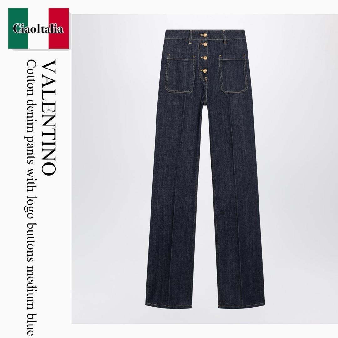 【数量限定・在庫限り・早い者勝ち！】 バレンチノ / Valentino Cotton Denim Pants With Logo Buttons Medium Blue / 9B3DD23LAER / 9B3DD23LAER 528 / 9B3DD23LAER528 / デニム・ジーパン｜Ciao Italia