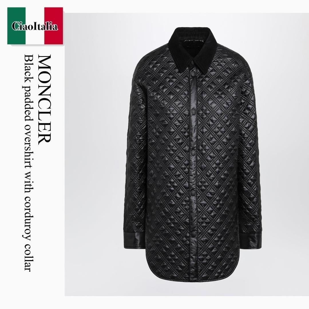 【数量限定・在庫限り・早い者勝ち！】 モンクレール / Moncler Black Padded Overshirt With Corduroy Collar / 2F000 999 / 2F000 08595B1 999 / 2F00008595B1999 / ブラウス・シャツ｜Ciao Italia