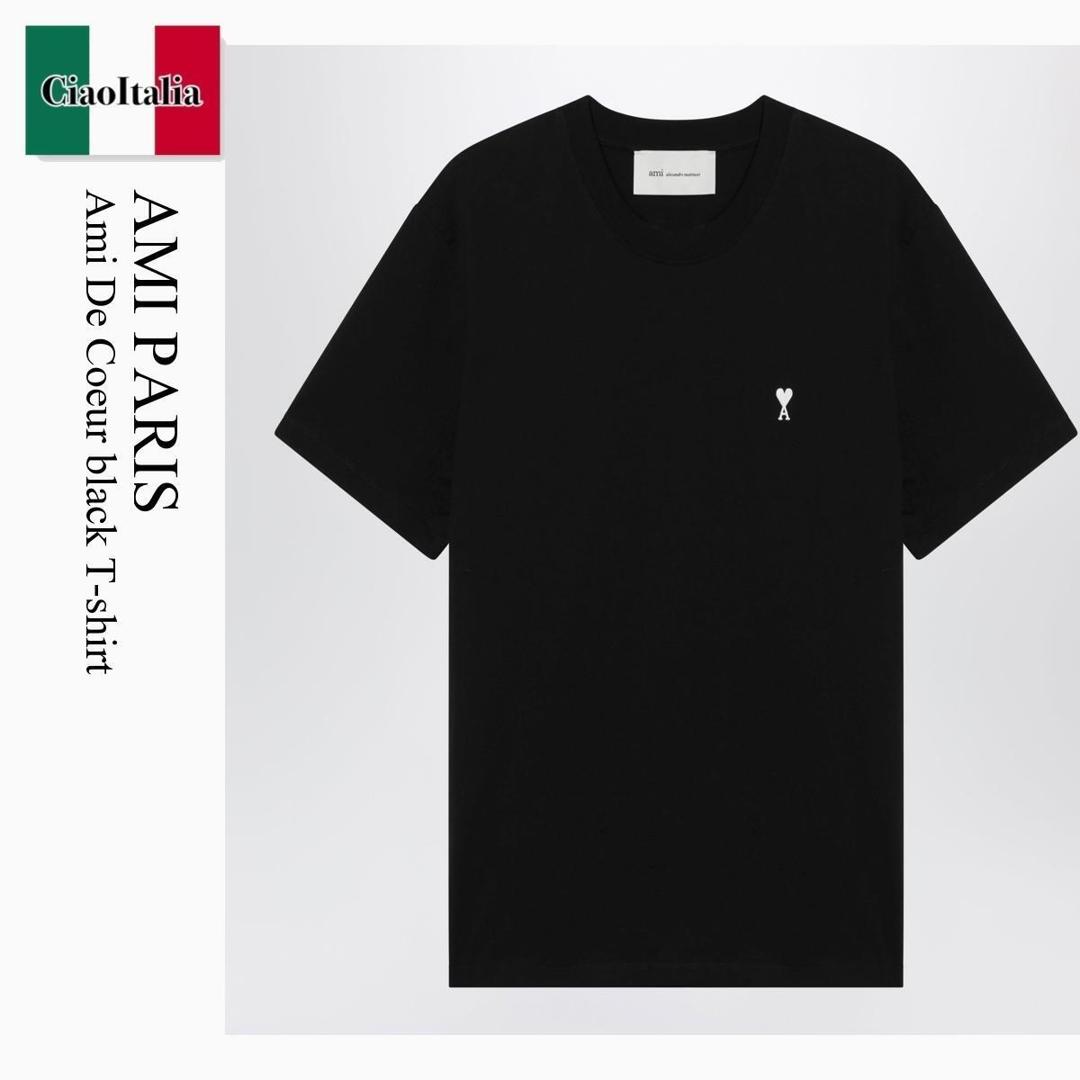 【数量限定・在庫限り・早い者勝ち！】 アミアレクサンドルマテュッシ / Ami Paris Ami De Coeur Black T-Shirt / HTS346724 / HTS346724 045 / HTS346724045 / Tシャツ・カットソー｜Ciao Italia
