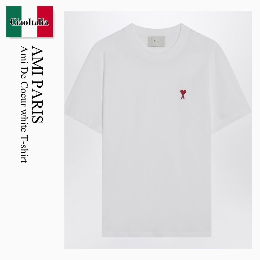 【数量限定・在庫限り・早い者勝ち！】 アミアレクサンドルマテュッシ / Ami Paris Ami De Coeur White T-Shirt / BFUTS035U724 / BFUTS035U724 100 / BFUTS035U724100 / Tシャツ・カットソー｜Ciao Italia