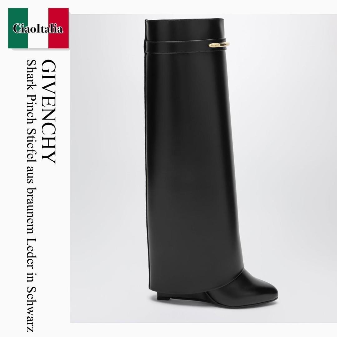 【数量限定・在庫限り・早い者勝ち！】 ジバンシィ / Givenchy Shark Pinch Stiefel Aus Braunem Leder In Schwarz / BE703XE1J7 / BE703XE1J7 001 / BE703XE1J7001 / ロングブーツ｜Ciao Italia