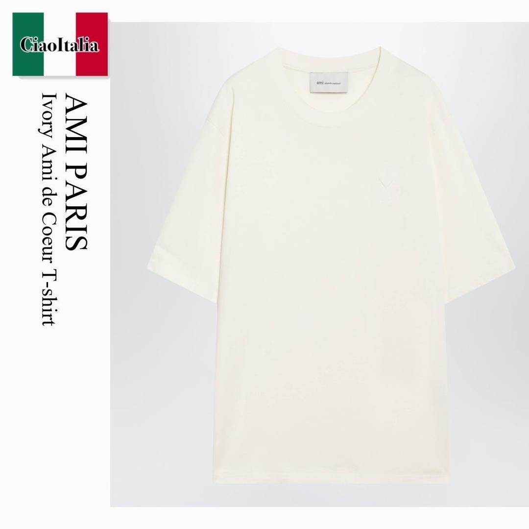 【数量限定・在庫限り・早い者勝ち！】 アミアレクサンドルマテュッシ / Ami Paris Ivory Ami De Coeur T-Shirt / UTS357726 / UTS357726 185 / UTS357726185 / Tシャツ・カットソー｜Ciao Italia