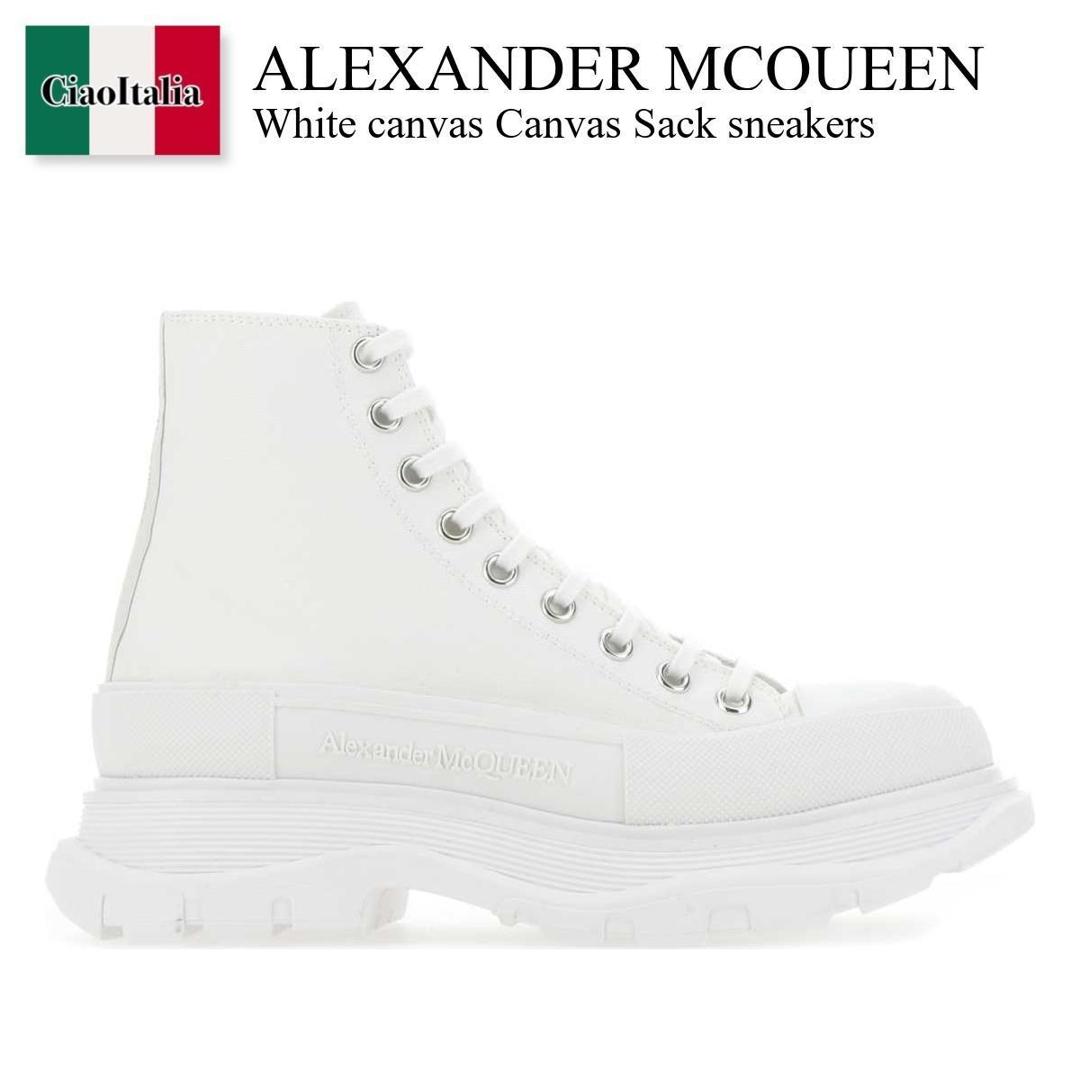 【数量限定・在庫限り・早い者勝ち！】 アレキサンダー・マックイーン / Alexander Mcqueen White Canvas Canvas Sack Sneakers / 705659 W4MV2 / 705659 W4MV2 9000 / 705659W4MV2 / 705659W4MV2 9000 / 705659W4MV29000 / スニーカー 58,403円