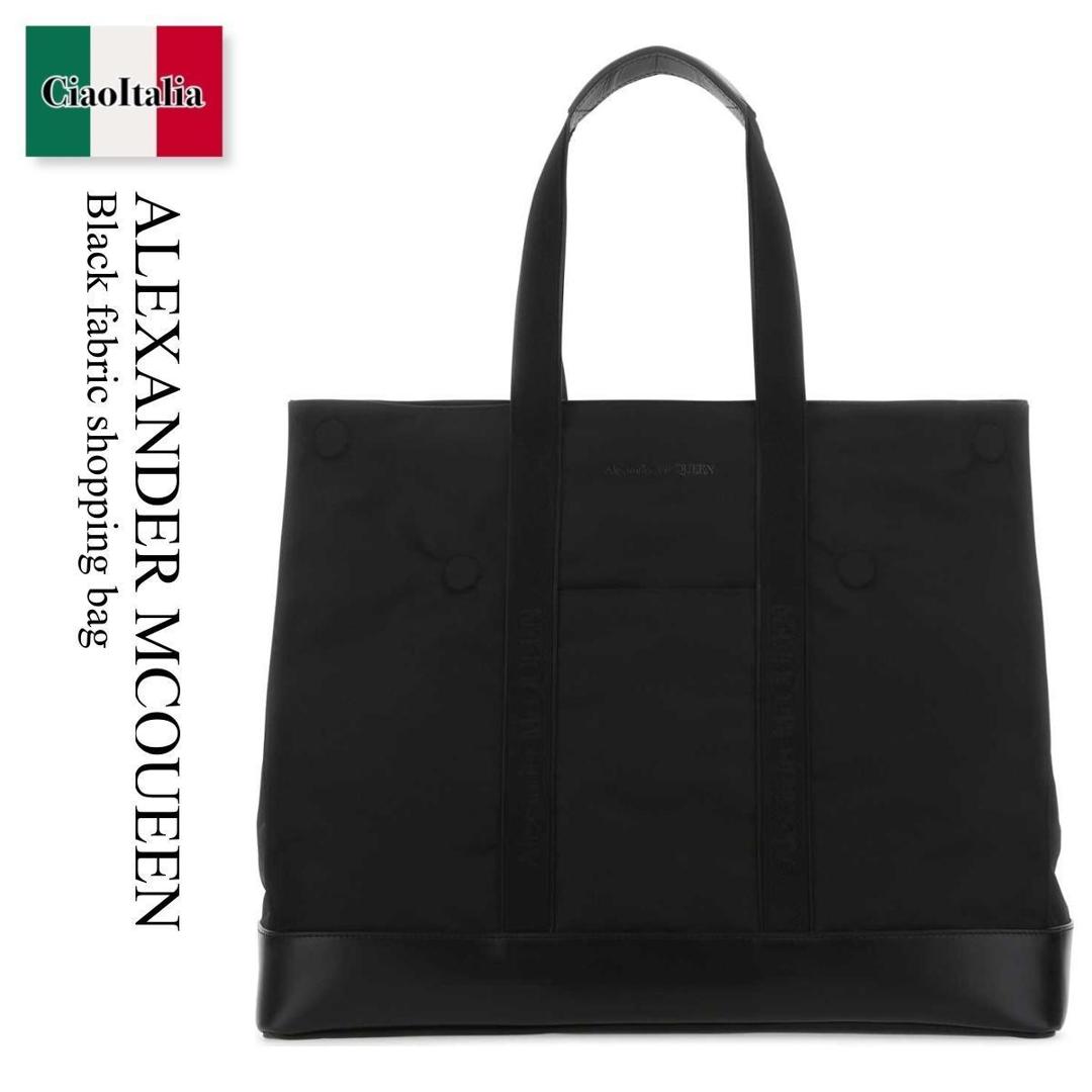 【数量限定・在庫限り・早い者勝ち！】 アレキサンダー・マックイーン / かばん / カバン / Alexander Mcqueen Black Fabric Shopping Bag / 683113 1AAE7 / 683113 1AAE7 1000 / 6831131AAE7 / 6831131AAE7 1000 / 6831131AAE71000 / トートバッグ