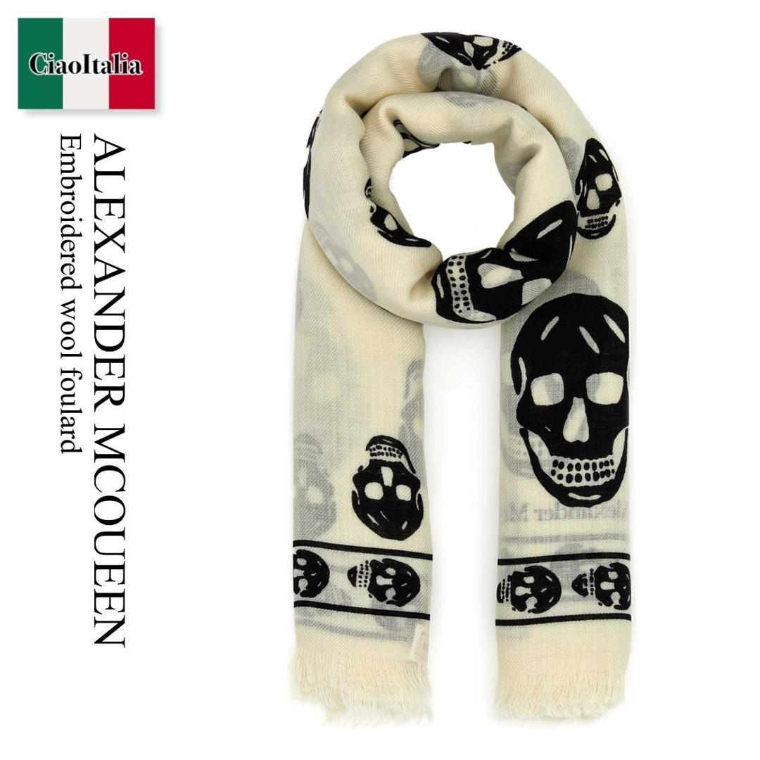 Alexander McQueen スカル ストール スカーフ ホワイト Alexander McQueen スカル ストール スカーフ ホワイト スカーフ