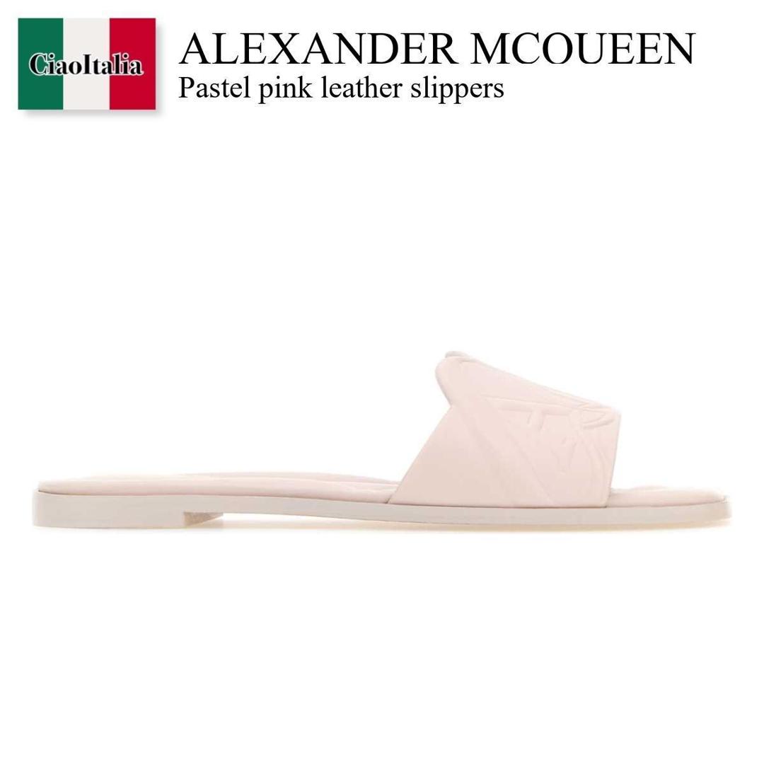 【数量限定・在庫限り・早い者勝ち!】 アレキサンダー・マックイーン / Alexander Mcqueen Pastel Pink Leather Slippers / 780714 WIEAE / 780714 WIEAE 2940 / 780714WIEAE / 780714WIEAE 2940 / 780714WIEAE2940 / サンダル・ミュール|Ciao Italia
