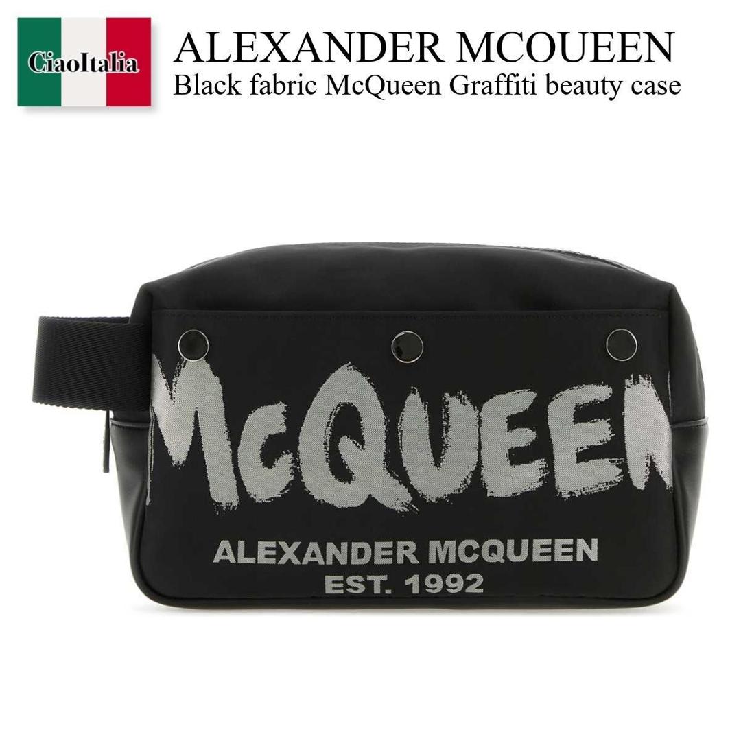 【数量限定・在庫限り・早い者勝ち！】 アレキサンダー・マックイーン / かばん / カバン / Alexander Mcqueen Black Fabric Mcqueen Graffiti Beauty Case / 791773 1AAS3 / 791773 1AAS3 1095 / 7917731AAS3 / 7917731AAS3 1095 / 7917731AAS31095 / クラッチバッグ