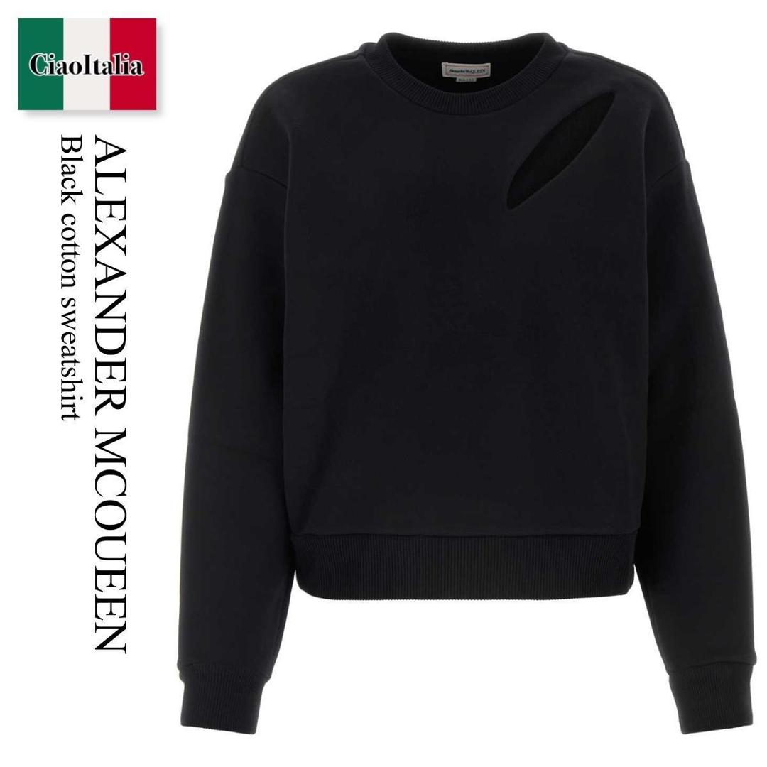 【数量限定・在庫限り・早い者勝ち！】 アレキサンダー・マックイーン / Alexander Mcqueen Black Cotton Sweatshirt / 794769 QLAC8 / 794769 QLAC8 1000 / 794769QLAC8 / 794769QLAC8 1000 / 794769QLAC81000 / スウェット・トレーナー 45,787円