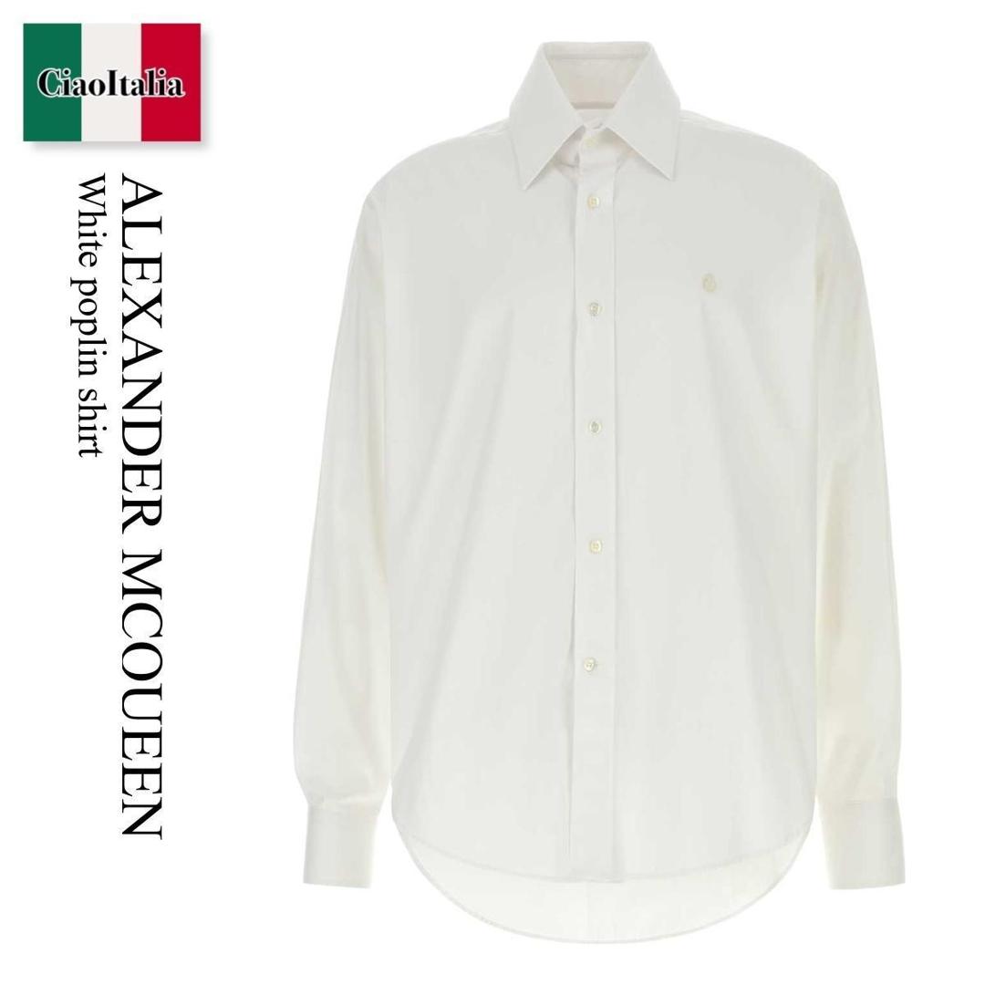 【分量制限事項・店卸し資産区分け・早め者白星！】 アレキサンダー・マックイーン / Alexander Mcqueen White Poplin Shirt / 809346 QNAAX / 809346 QNAAX 9000 / 809346QNAAX / 809346QNAAX 9000 / 809346QNAAX9000 / プルオーバー