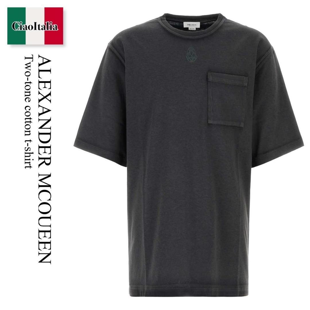 ALEXANDER MCQUEEN ワックスフロラルフリントクルネックTシャツ アレキサンダーマックイーン ALEXANDER McQUEEN メンズ トップス