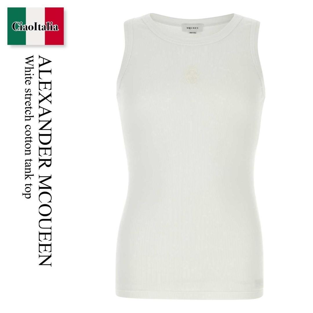 【寸法押さえる・店卸し資産境界線・早め者制覇！】 アレキサンダー・マックイーン / Alexander Mcqueen White Stretch Cotton Tank Top / 815098 QXAA9 / 815098 QXAA9 9000 / 815098QXAA9 / 815098QXAA9 9000 / 815098QXAA99000 / 貯蔵タンクとっ始め