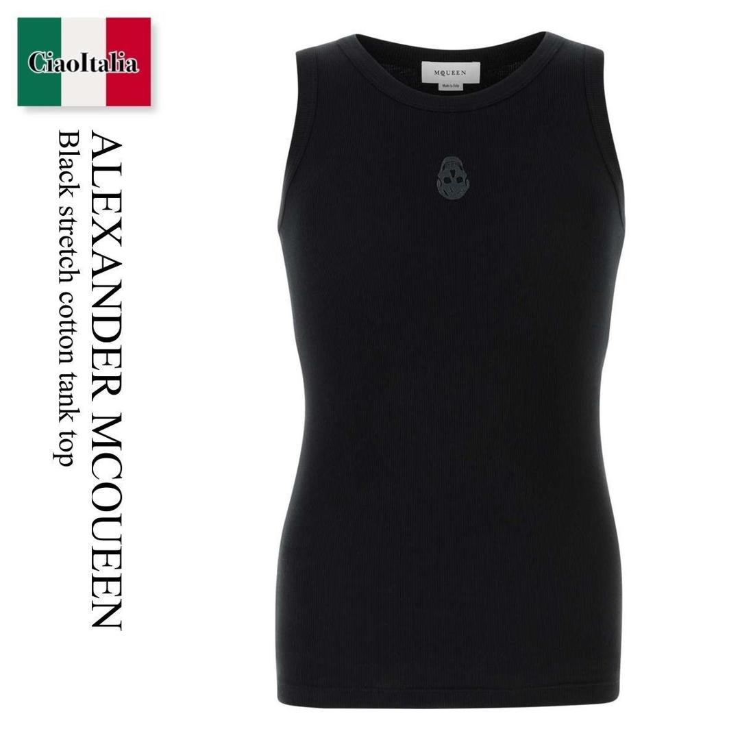 【寸法押さえる・店卸し資産境界線・早め者制覇！】 アレキサンダー・マックイーン / Alexander Mcqueen Black Stretch Cotton Tank Top / 815098 QXAA9 / 815098 QXAA9 1000 / 815098QXAA9 / 815098QXAA9 1000 / 815098QXAA91000 / 貯蔵タンクとっ始め