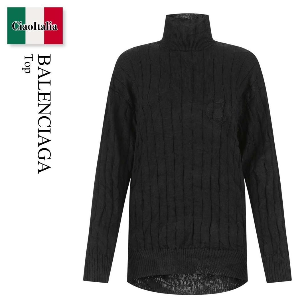 楽天市場】バレンシアガ ニット セーター ネイビー ホワイト メンズ