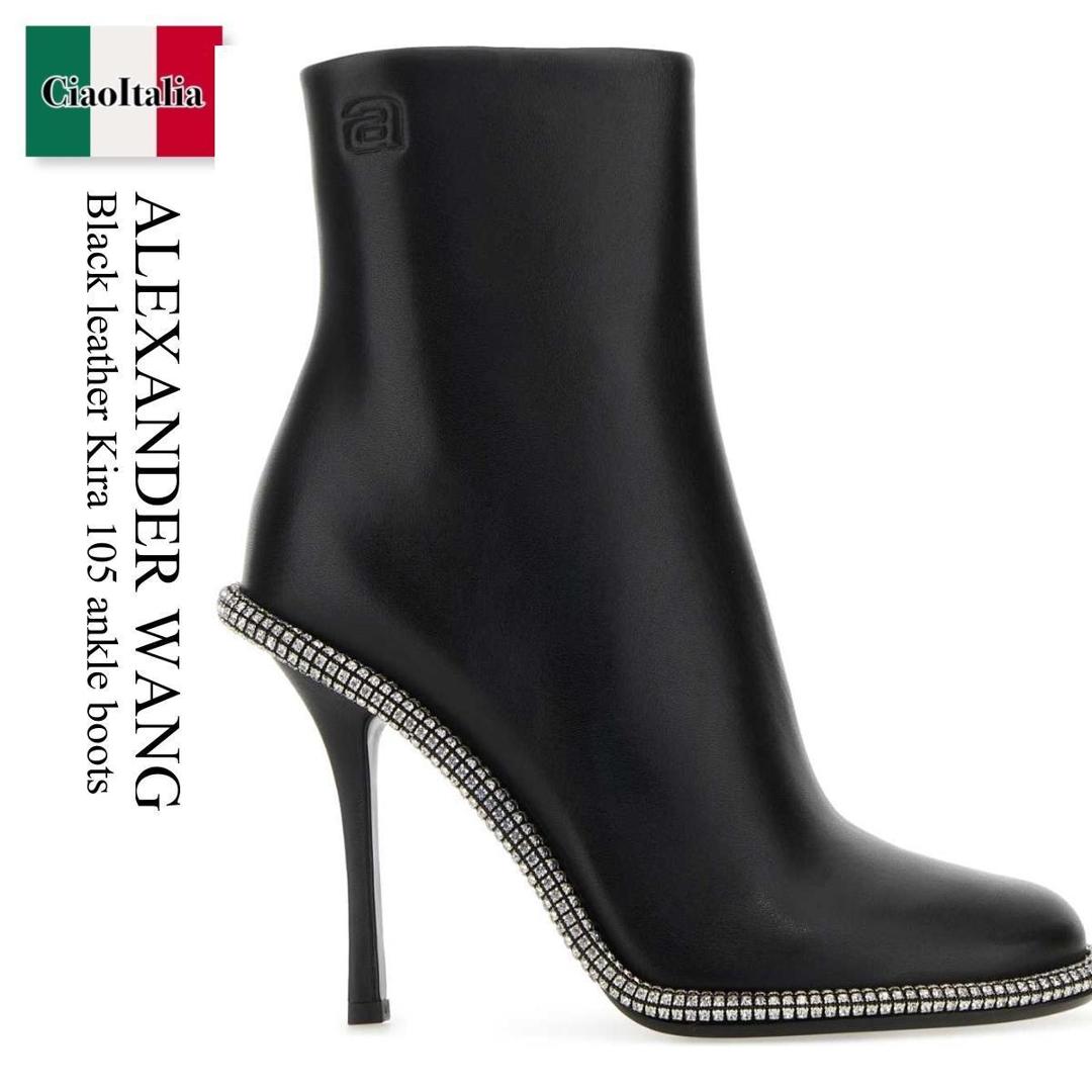【数量限定・在庫限り・早い者勝ち！】 アレキサンダーワン / Alexander Wang Black Leather Kira 105 Ankle Boots / 30423B001 / 30423B001 001 / 30423B001001 / ショートブーツ・ブーティ