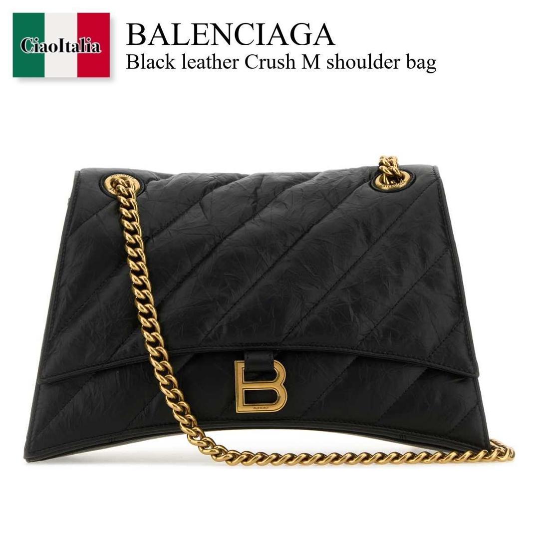 【数量限定・在庫限り・早い者勝ち！】 バレンシアガ / かばん / カバン / Balenciaga Black Leather Crush M Shoulder Bag / 716393 210J1 / 716393 210J1 1000 / 716393210J1 / 716393210J1 1000 / 716393210J11000 / ショルダーバッグ・ポシェット