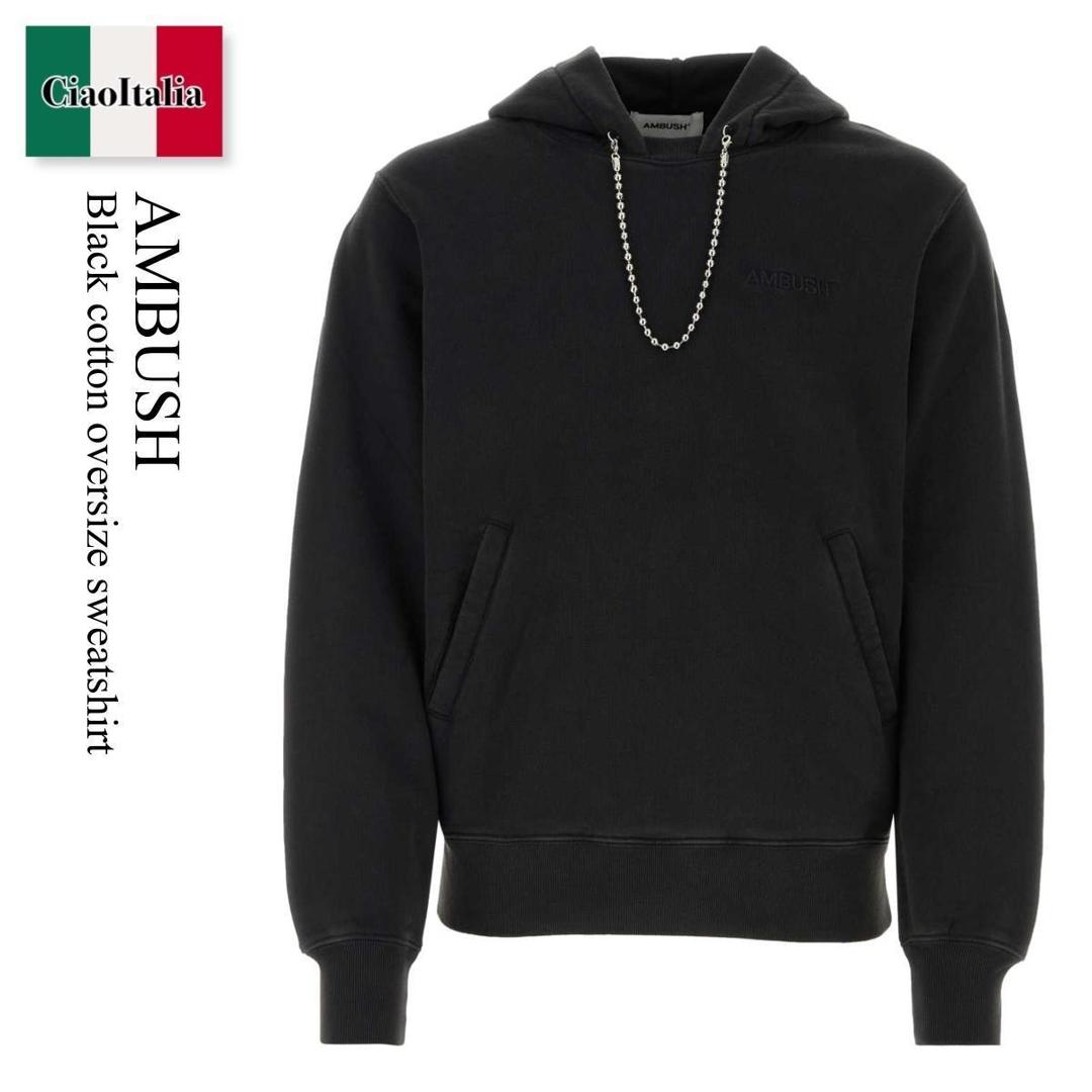 【数量限定・在庫限り・早い者勝ち！】 アンブッシュ / Ambush Black Cotton Oversize Sweatshirt / BMBB001S24FLE001 / BMBB001S24FLE001 1010 / BMBB001S24FLE0011010 / パーカー・フーディ