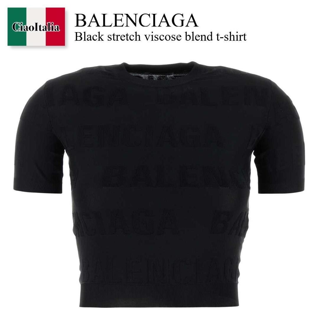 BALENCIAGA バックロゴ コットンジャージー Tシャツ 関税送料込 関税込み】色落ち加工のコットンジャージーTシャツ (BALENCIAGA