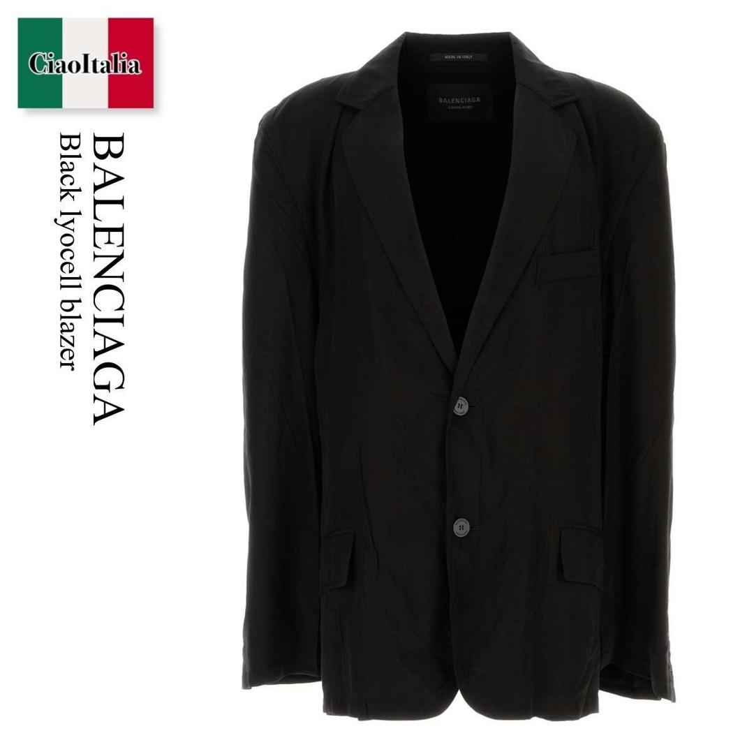【楽天市場】【数量限定・在庫限り・早い者勝ち！】 バレンシアガ / Balenciaga Black Lyocell Blazer ...