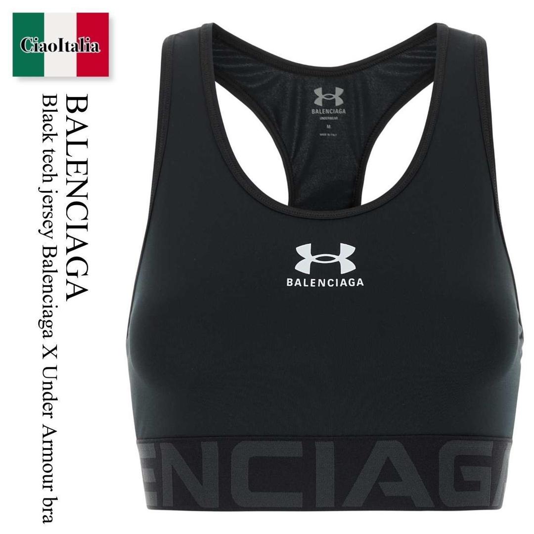 【物量制限事項・店卸し資産極限点・早め者制覇！】 バレンシアガ / Balenciaga Black Tech Jersey Balenciaga X Under Armour Bra / 814297 4E9B3 / 814297 4E9B3 1062 / 8142974E9B3 / 8142974E9B3 1062 / 8142974E9B31062 / ブラ