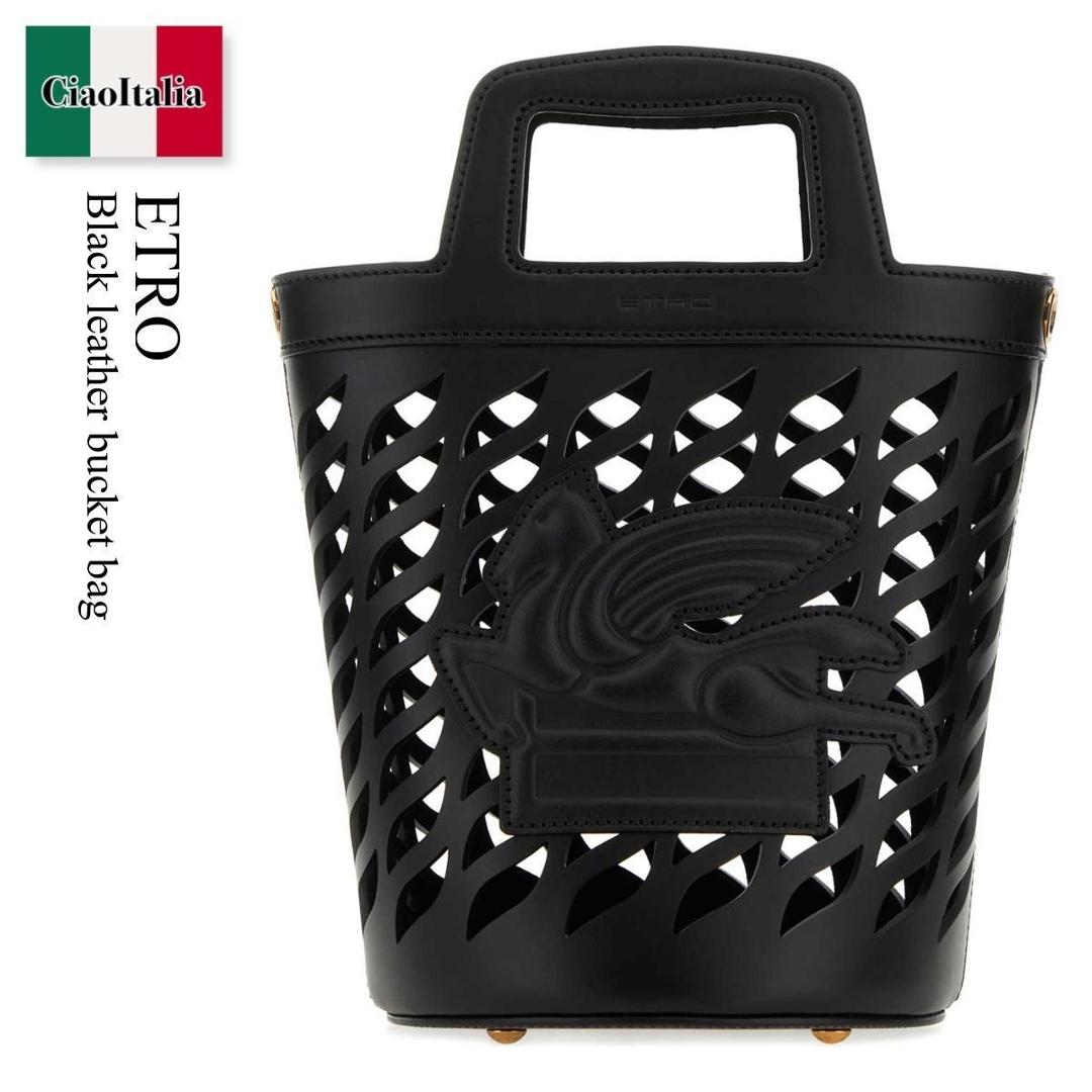 【数量限定・在庫限り・早い者勝ち！】 エトロ / かばん / カバン / Etro Black Leather Bucket Bag / 1P078 2211 / 1P078 2211 1 / 1P0782211 / 1P0782211 1 / 1P07822111 / ハンドバッグ