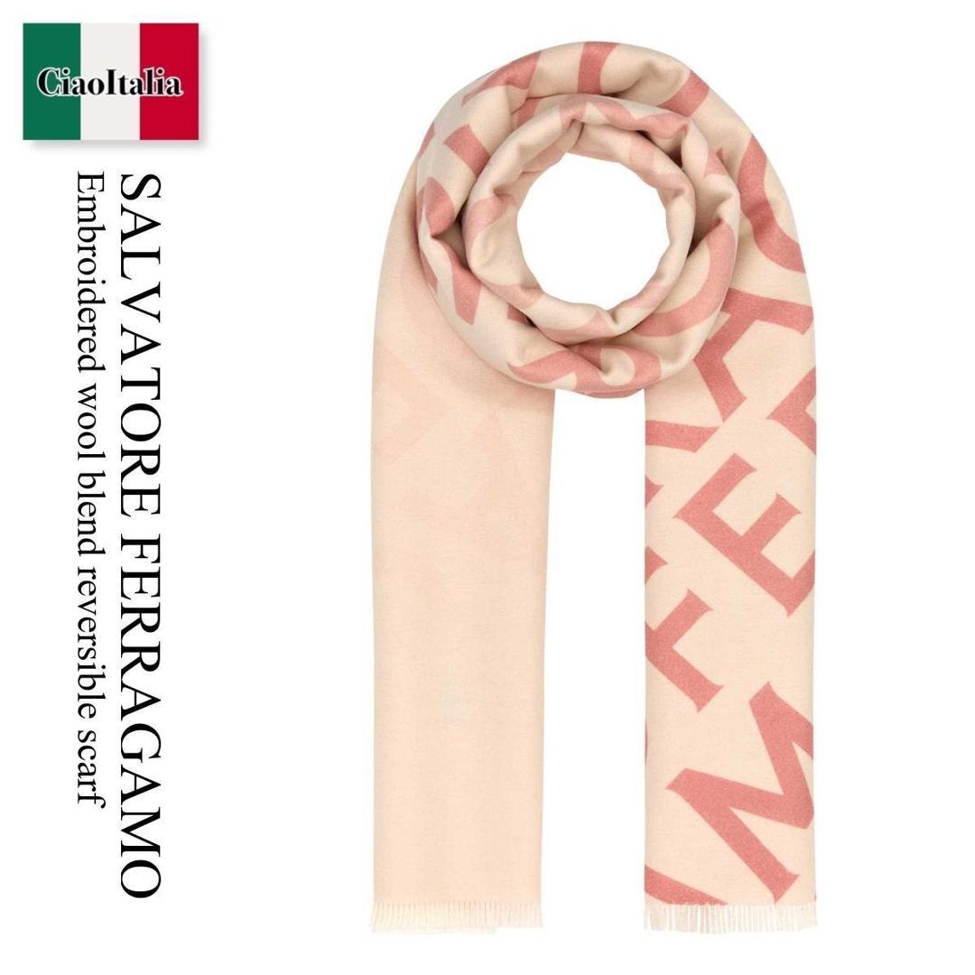 【量目押さえる・店卸し資産極限点・早め者制勝！】 フェラガモ / Salvatore Ferragamo Embroidered Wool Blend Reversible Scarf / 320795 770201 / 320795 770201 NYLDPINMAS / 320795770201 / 320795770201 NYLDPINMAS / 320795770201NYLDPINMAS / えり巻き・袈裟