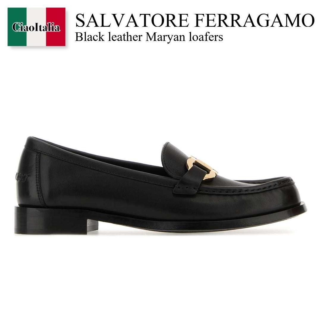 【寸法押さえる・店卸し資産境界線・早め者制覇！】 フェラガモ / Salvatore Ferragamo Black Leather Maryan Loafers / 01H704 7697551C / 01H704 7697551C NERO / 01H7047697551C / 01H7047697551C NERO / 01H7047697551CNERO / 置き目毛革・オックスフォード