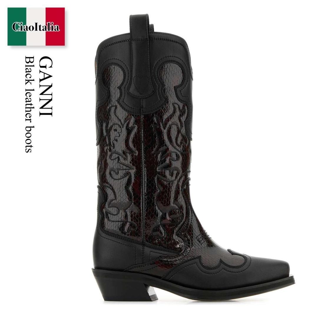 【GANNI】レザー サイドゴア ロングブーツ 箱付き GANNI ロングブーツ39の通販 by cocoまま's shop｜ラクマ