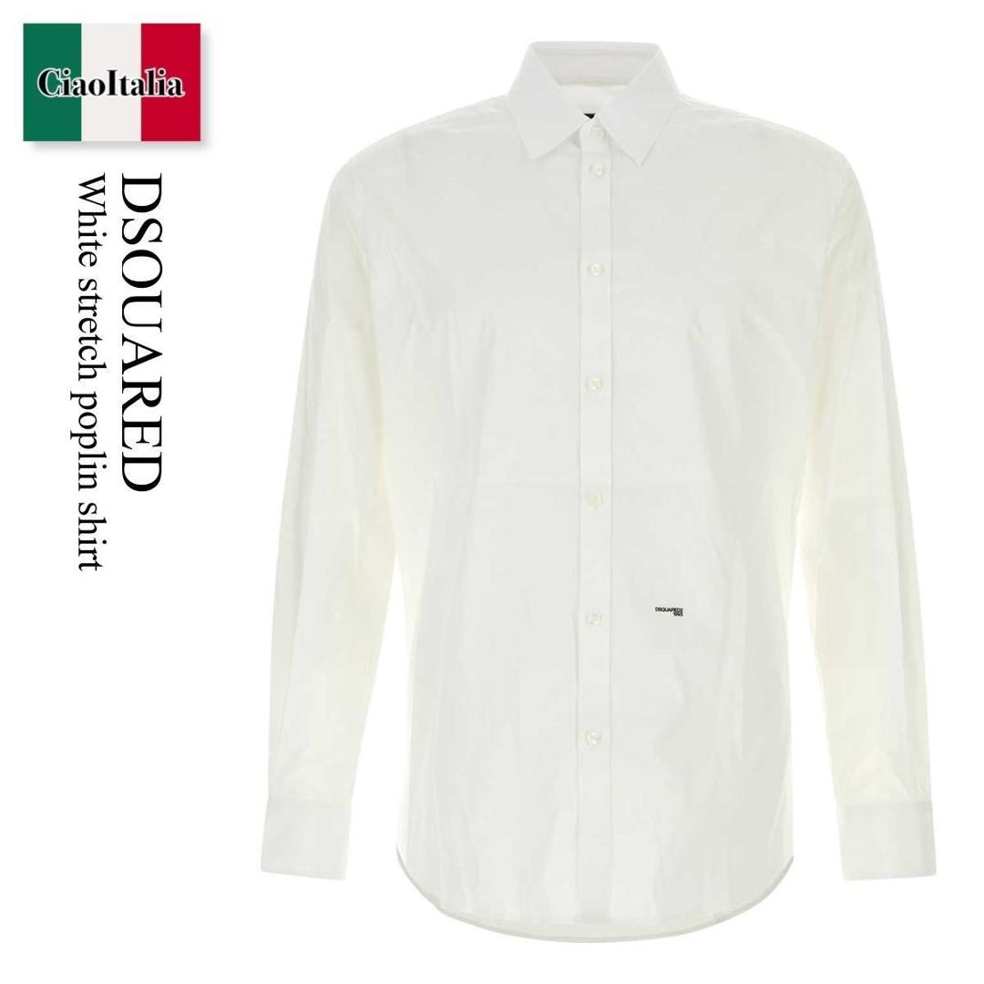 【寸法押さえる・店卸し資産境界線・早め者制覇！】 ディースクエアード / Dsquared White Stretch Poplin Shirt / S74DM0659 S44131 / S74DM0659 S44131 100 / S74DM0659S44131 / S74DM0659S44131 100 / S74DM0659S44131100 / プルオーバー