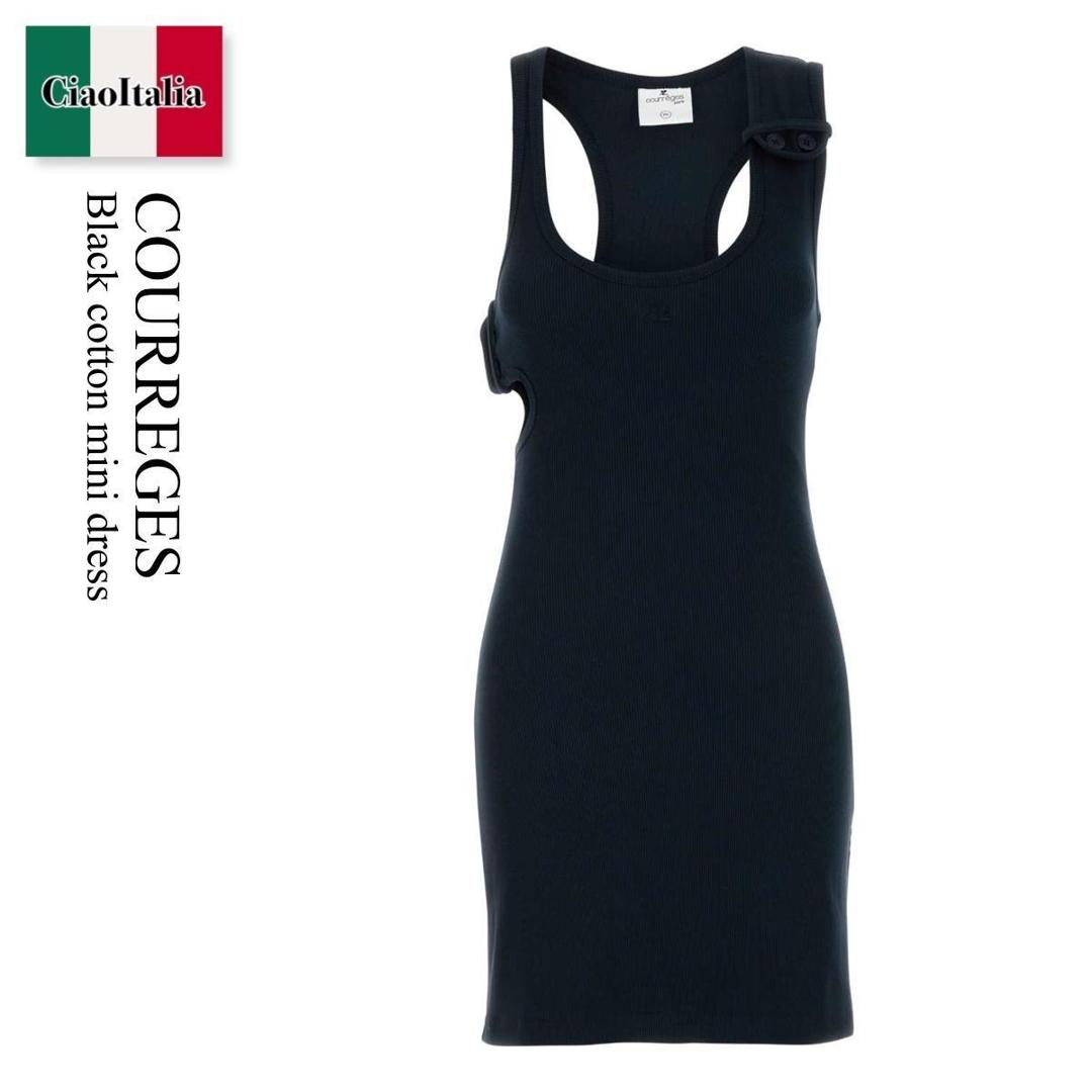 【数量限定・在庫限り・早い者勝ち！】 クレージュ / Courreges Black Cotton Mini Dress / 125JRO577JS0203 / 125JRO577JS0203 9999 / 125JRO577JS02039999 / ワンピース｜Ciao Italia 31,378円