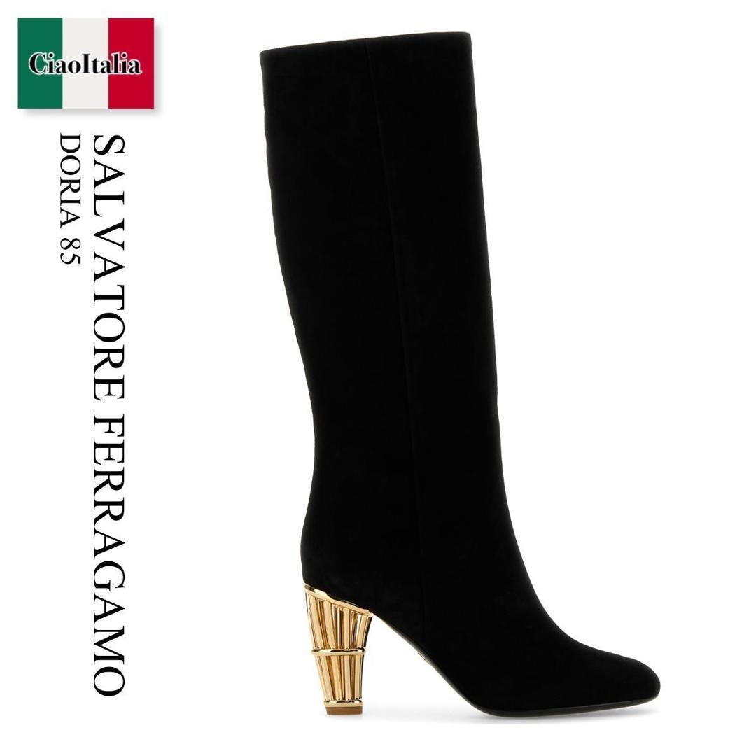 【数量限定・在庫限り・早い者勝ち！】 フェラガモ / Salvatore Ferragamo Doria 85 / 01I761 774780 / 01I761 774780 NERONERONERO / 01I761774780 / 01I761774780 NERONERONERO / 01I761774780NERONERONERO / ロングブーツ｜Ciao Italia