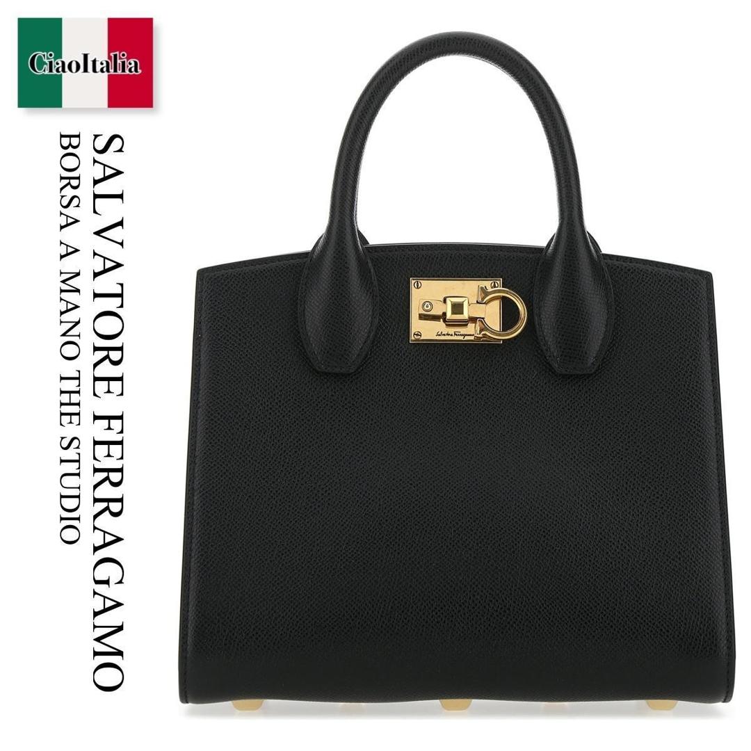 【数量限定・在庫限り・早い者勝ち！】 フェラガモ / かばん / カバン / Salvatore Ferragamo Borsa A Mano The Studio / 211424 750036 / 211424 750036 NEROBONBON / 211424750036 / 211424750036 NEROBONBON / 211424750036NEROBONBON / ハンドバッグ