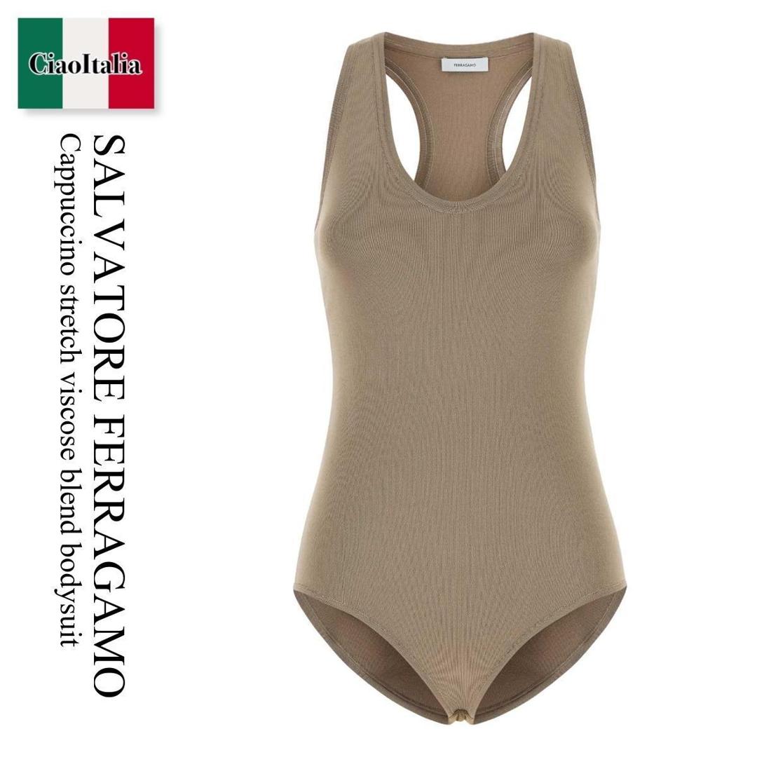【物量制限事項・店卸し資産極限点・早め者制覇！】 フェラガモ / Salvatore Ferragamo Stretch Viscose Blend Bodysuit / 113473 783140 / 113473 783140 SAFARI / 113473783140 / 113473783140 SAFARI / 113473783140SAFARI / はだ着・御部屋御召しもの余分の物