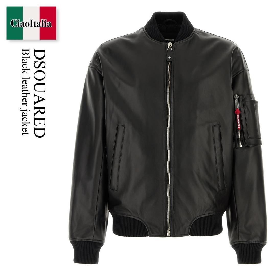 DSQUARED2 ディースクエアード ラムレザー フライトジャケット 48/L DSQUARED2 ディースクエアード ラムレザー フライトジャケット