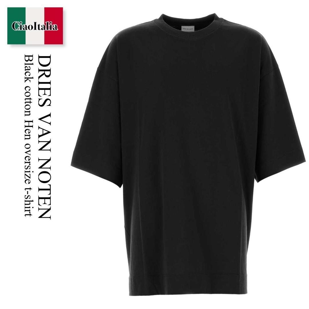 【送料込】Dries Van Noten プリント コットン Tシャツ 長袖 DRIES VAN NOTEN ドリスヴァンノッテン Tシャツ HUIN フイオン