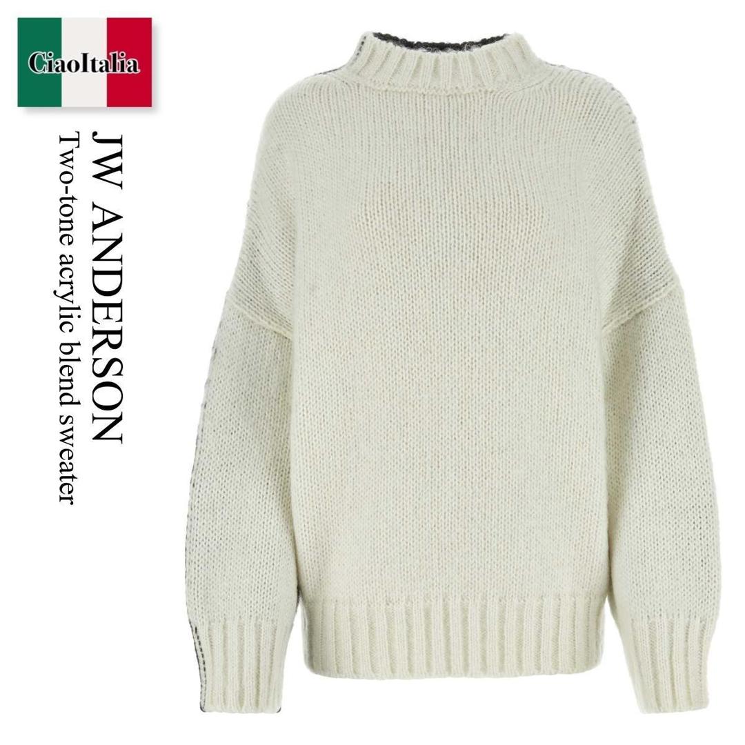 【数量限定・在庫限り・早い者勝ち!】 ジェイダブリュ アンダーソン / Jw Anderson Two-Tone Acrylic Blend Sweater / KW1018YN0272 / KW1018YN0272 903 / KW1018YN0272903 / ニット・セーター|Ciao Italia