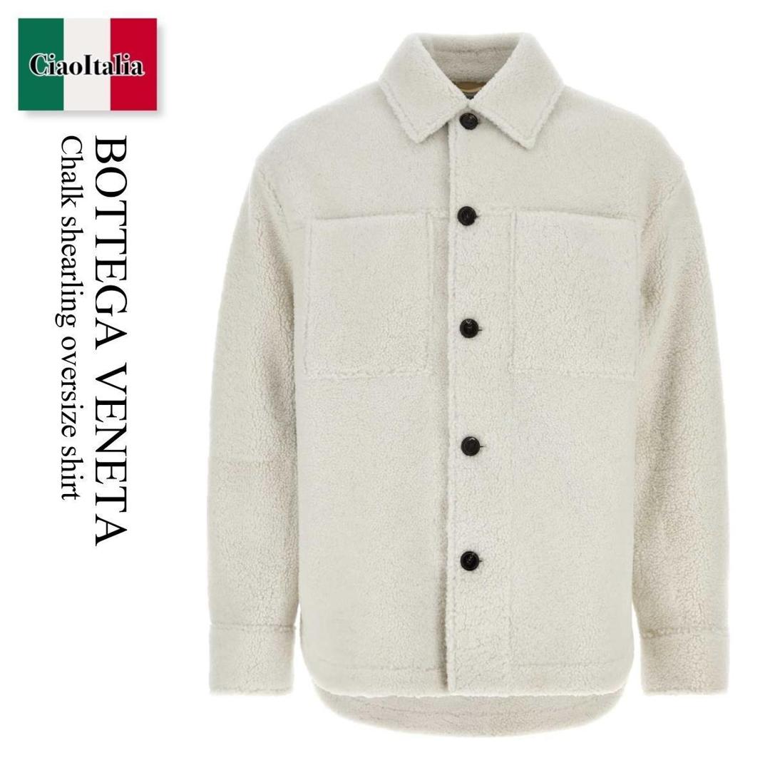 BOTTEGA VENETA - ボッテガヴェネタ ウールショート丈長袖シャツ 前開き 36 アイボリー BOTTEGA VENETA - ボッテガヴェネタ ウールショート丈長袖シャツ