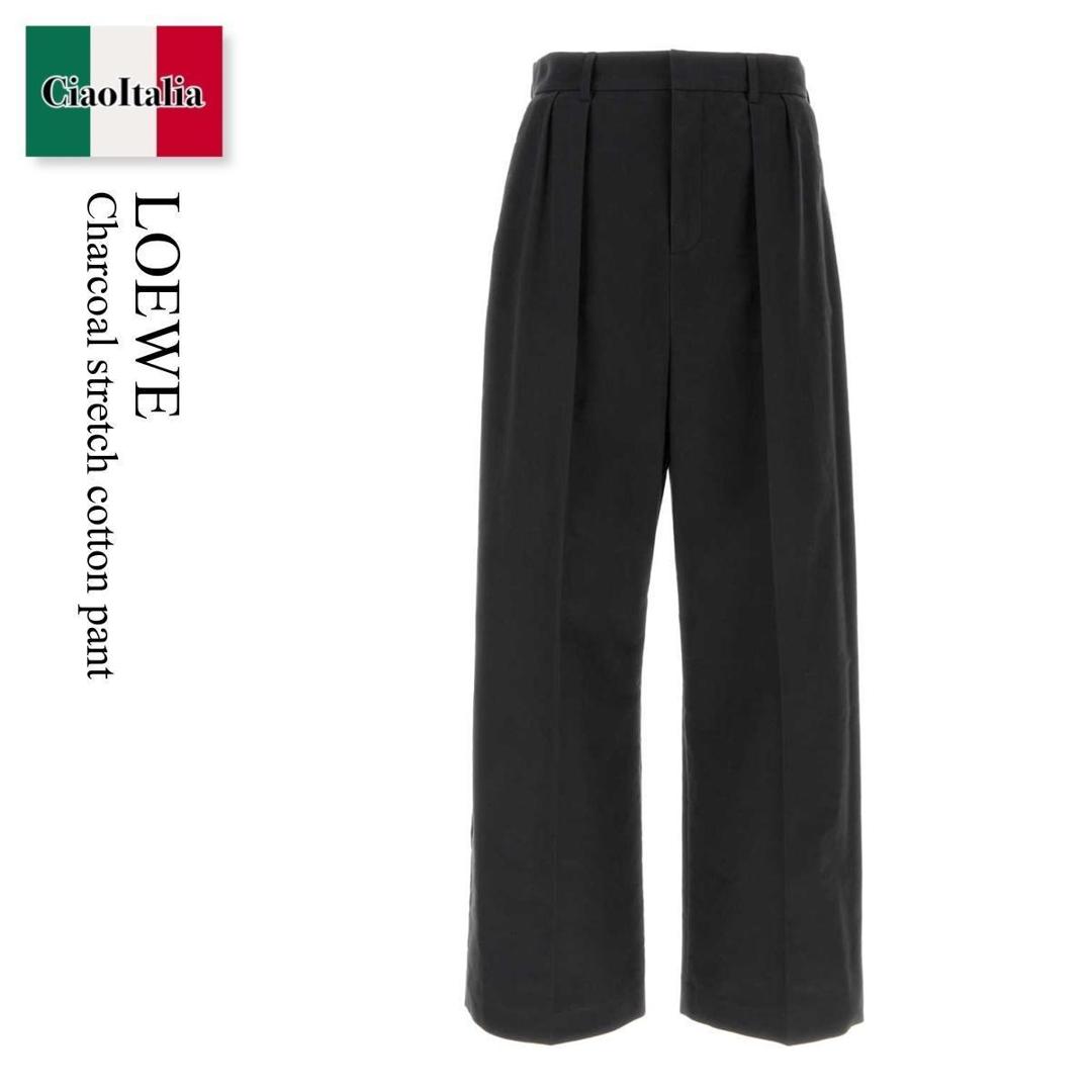 LOEWE カーゴパンツ　ブラック 24SS NEW】LOEWE_man / コットン カーゴパンツ / Khaki Black