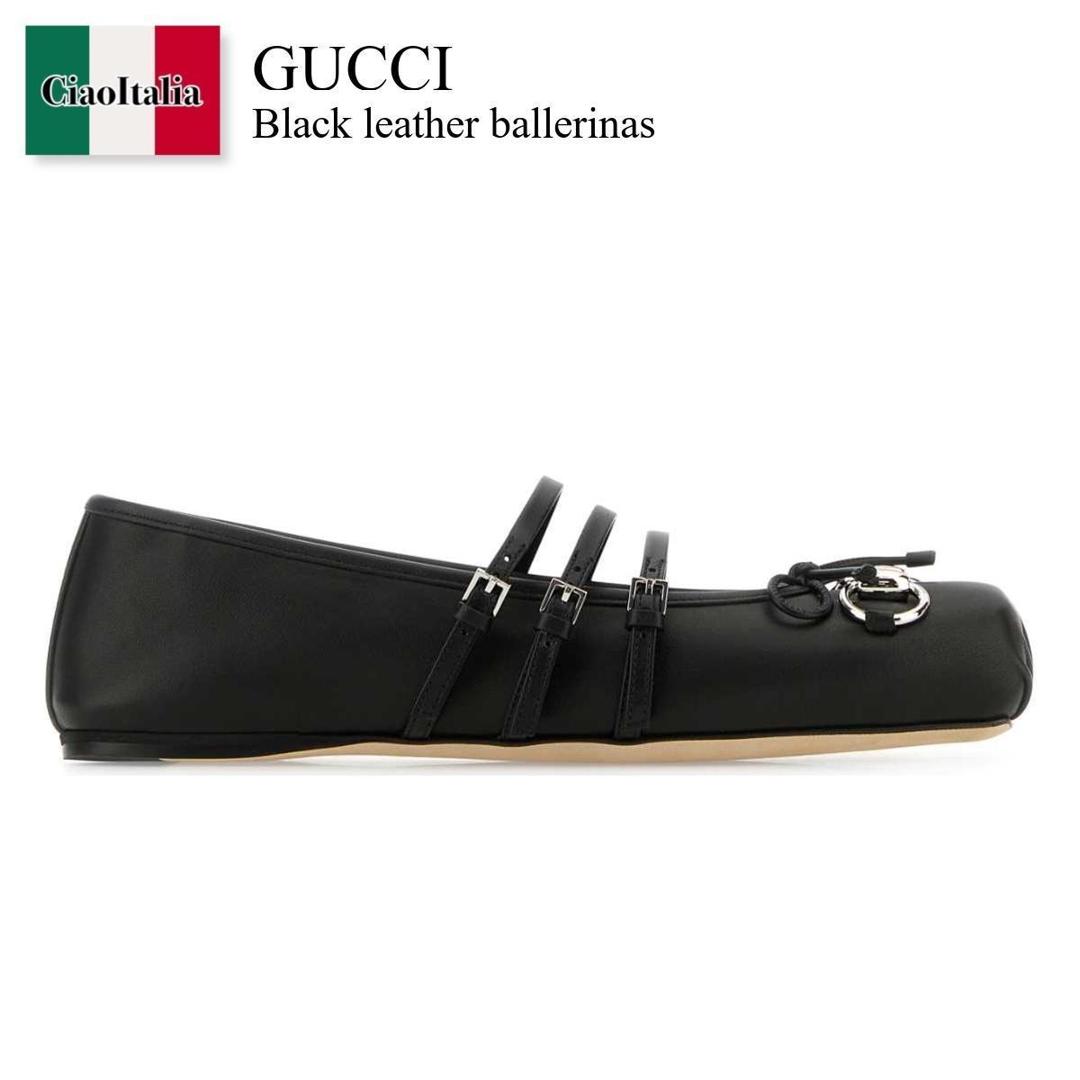 【寸法押さえる・店卸し資産境界線・早め者制覇！】 グッチ / Gucci Black Leather Ballerinas / 814318 AAEA4 / 814318 AAEA4 1000 / 814318AAEA4 / 814318AAEA4 1000 / 814318AAEA41000 / バレーシューズ