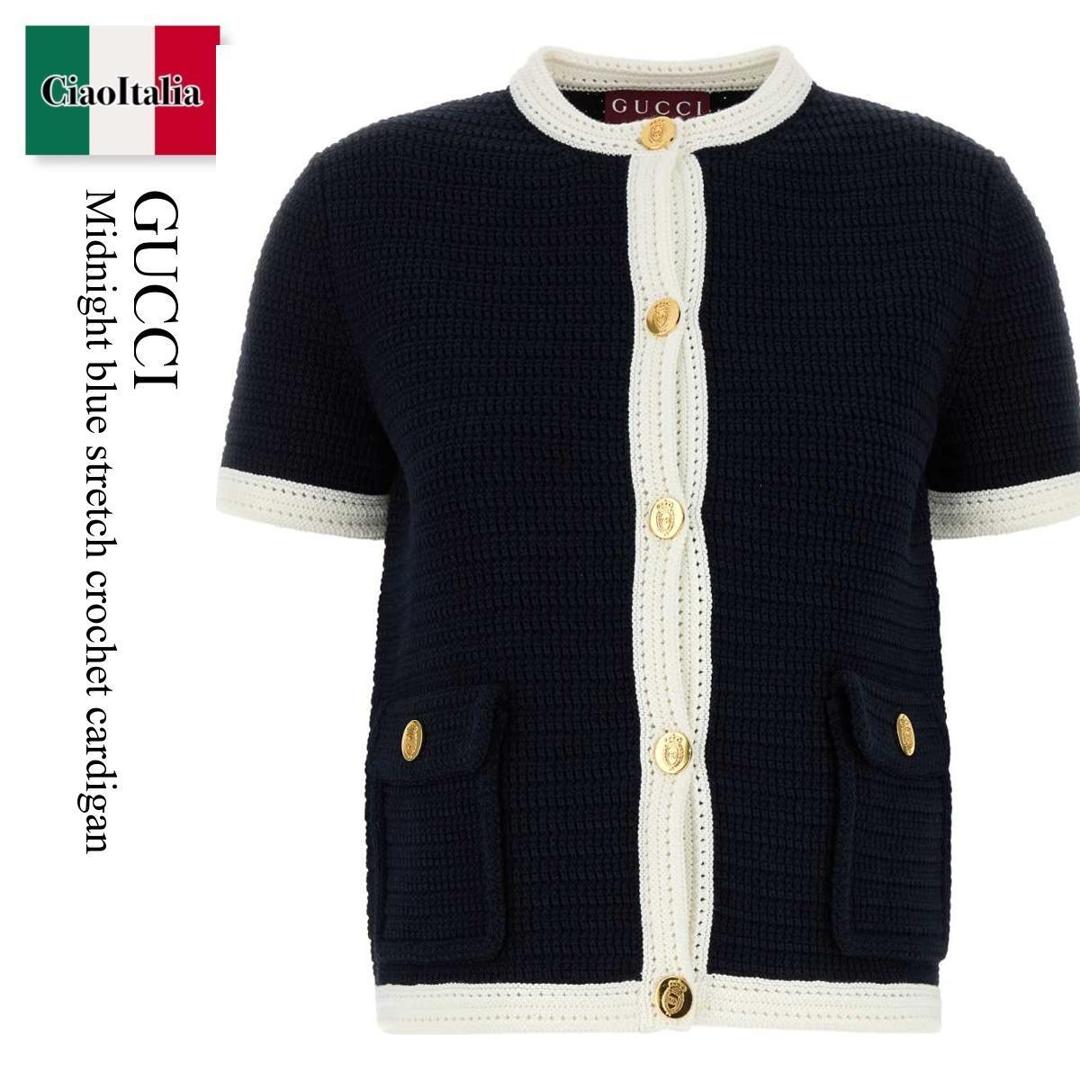 GUCCI グッチ ロゴ カーディガン ニット 黒カーディガン GUCCI グッチ ロゴ カーディガン ニット 黒カーディガン