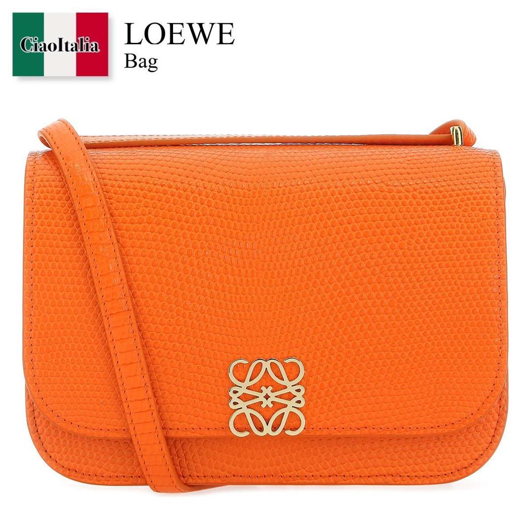 LOEWE スマホショルダーバッグ オレンジ 超美品！LOEWE オレンジ レザー スマホショルダーバッグ - メルカリ