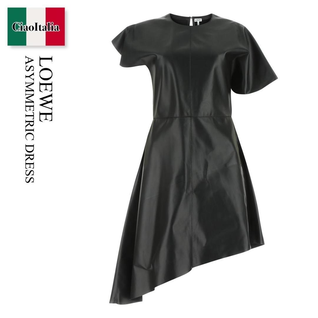 【数量限定・在庫限り・早い者勝ち！】 ロエベ / Loewe Asymmetric Dress / S540Y53L17 / S540Y53L17 BLACK / S540Y53L17BLACK / ワンピース