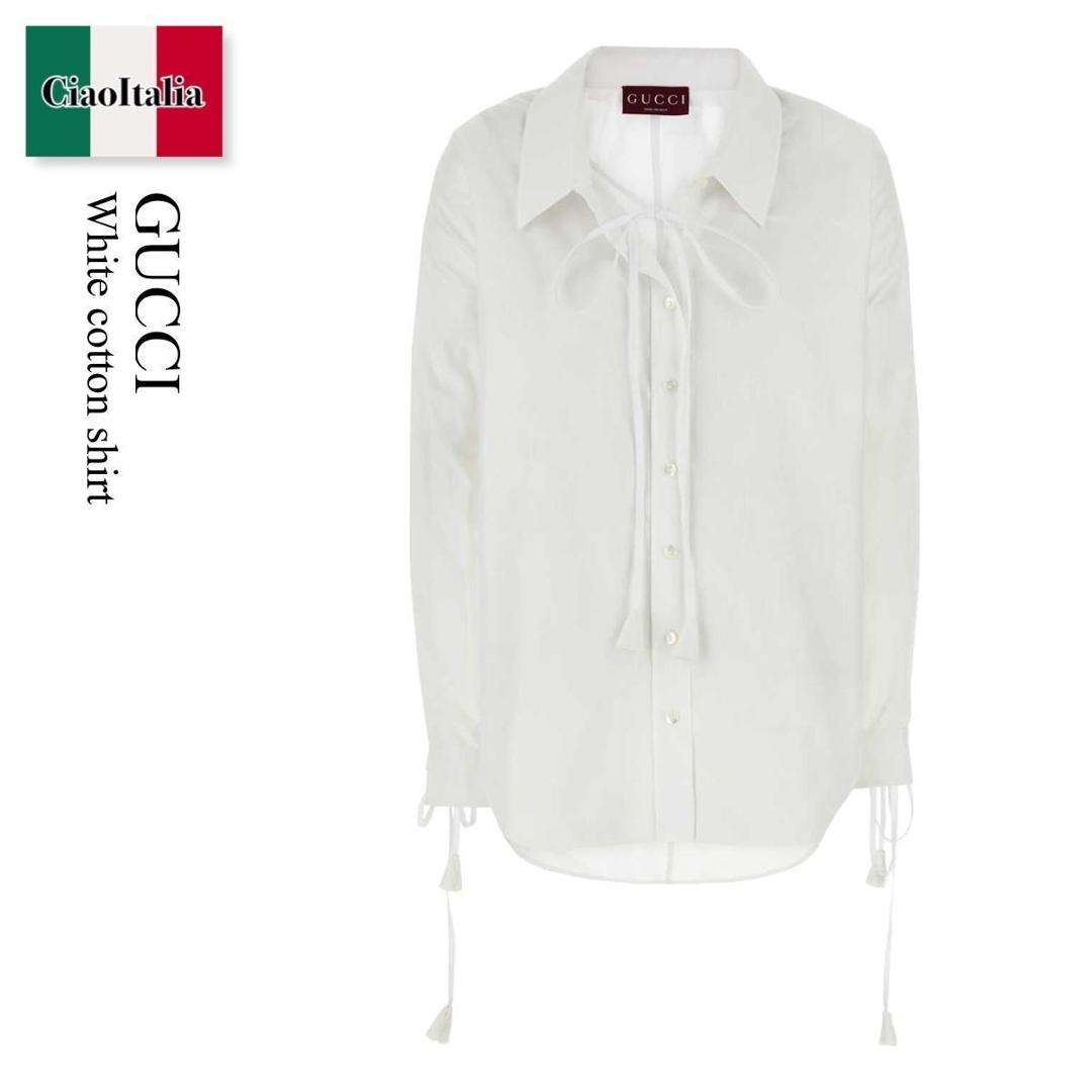 【数量限定・在庫限り・早い者勝ち！】 グッチ / Gucci White Cotton Shirt / 828154 Z7APH / 828154 Z7APH 9000 / 828154Z7APH / 828154Z7APH 9000 / 828154Z7APH9000 / ブラウス・シャツ｜Ciao Italia